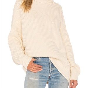 NEW free people swim too deep turtleneck sweater xs extra small powder puff